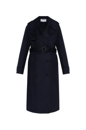 コート FERRAGAMO BLACK COTTON TRENCH COAT Ferragamo Zip Detail Cotton Blend Belted Trench Coat In